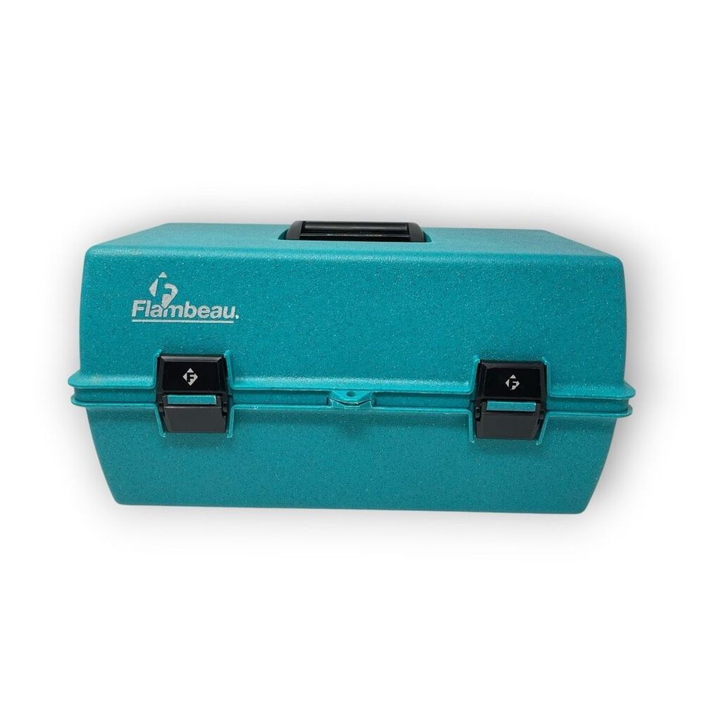 Vintage Flambeau Adventurer 1822 Blue Teal 2-Tray Cantilever Tackle Box Gear